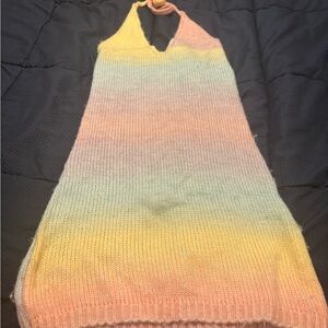 Princess Polly Pastel Gradient Halter Knit Sweater dress worn once XS/S